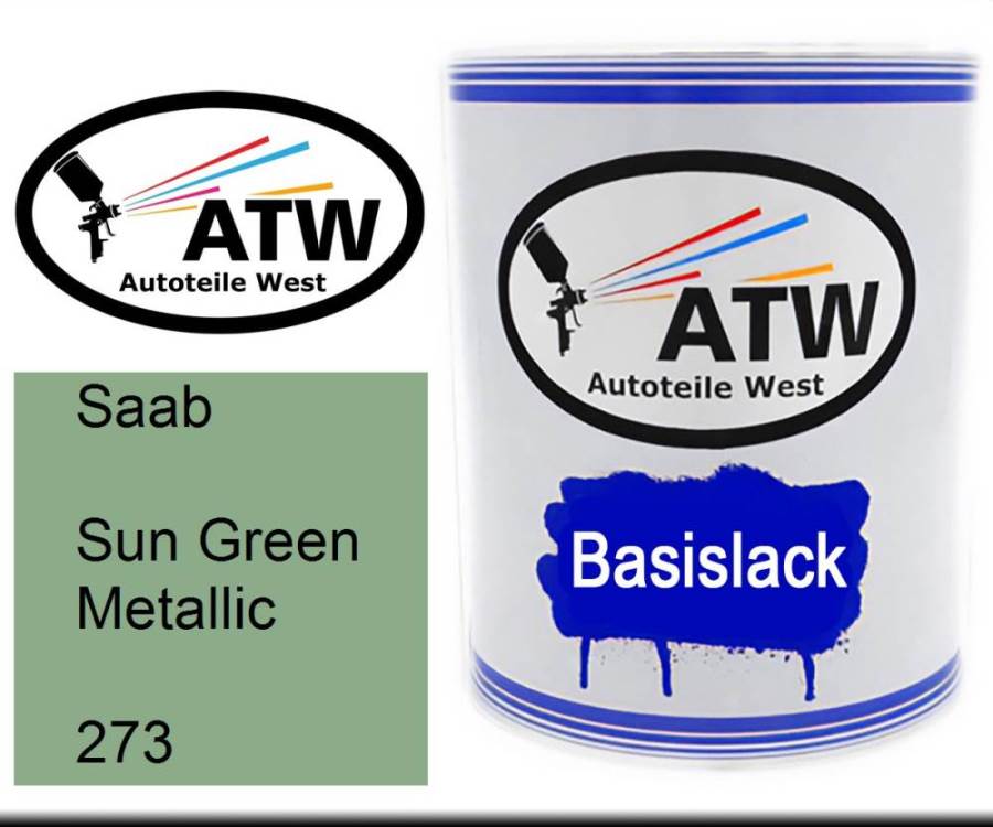 Saab, Sun Green Metallic, 273: 1L Lackdose, von ATW Autoteile West.